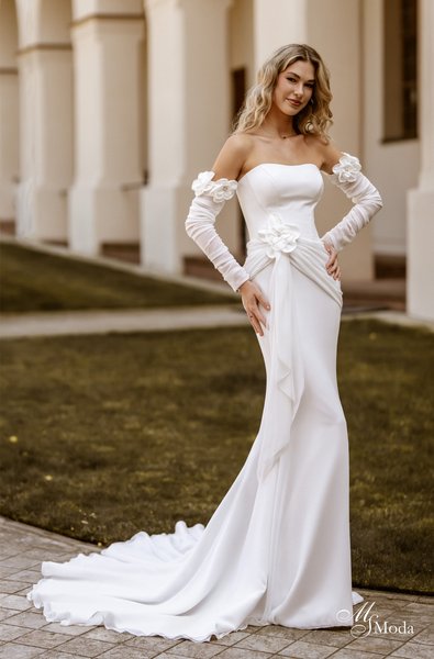 Suknia ślubna DARLENE — Rybka, Cowl, Żorżeta
